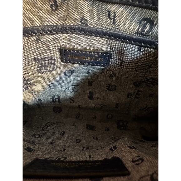 Brooks Brothers Genuine Leather Crossbody Bag Navy | Rare Style - Picture 4 of 6